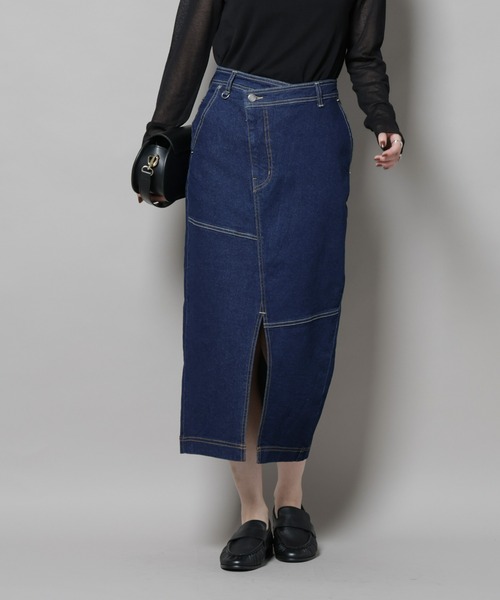 NANO universe（ナノユニバース）の「ラップペンシルデニムスカート（デニムスカート・レディース・ネイビー/ブルー・M/S）」の12枚目の写真