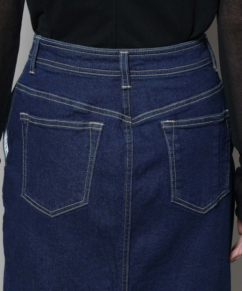 NANO universe（ナノユニバース）の「ラップペンシルデニムスカート（デニムスカート・レディース・ネイビー/ブルー・M/S）」の9枚目の写真
