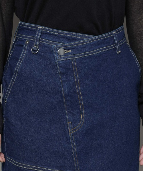 NANO universe（ナノユニバース）の「ラップペンシルデニムスカート（デニムスカート・レディース・ネイビー/ブルー・M/S）」の10枚目の写真