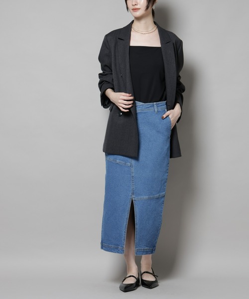 NANO universe（ナノユニバース）の「ラップペンシルデニムスカート（デニムスカート・レディース・ネイビー/ブルー・M/S）」の18枚目の写真