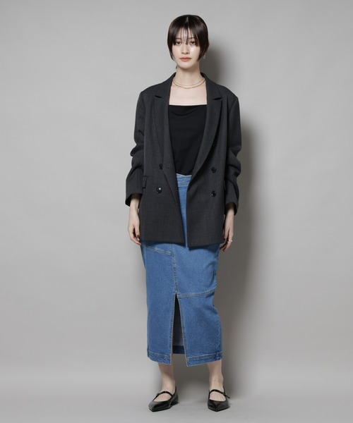 NANO universe（ナノユニバース）の「ラップペンシルデニムスカート（デニムスカート・レディース・ネイビー/ブルー・M/S）」の19枚目の写真