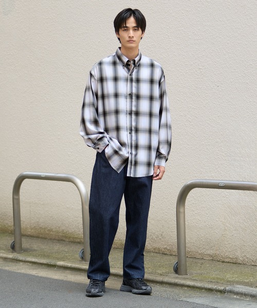 coca（coca）（コカ）の「TRマドラスチェック長袖シャツ（Tシャツ/カットソー・メンズ・ホワイト/ブラウン・XL/M/L）」の18枚目の写真