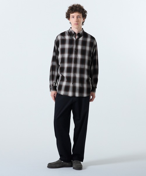 coca（coca）（コカ）の「TRマドラスチェック長袖シャツ（Tシャツ/カットソー・メンズ・ホワイト/ブラウン・XL/M/L）」の6枚目の写真