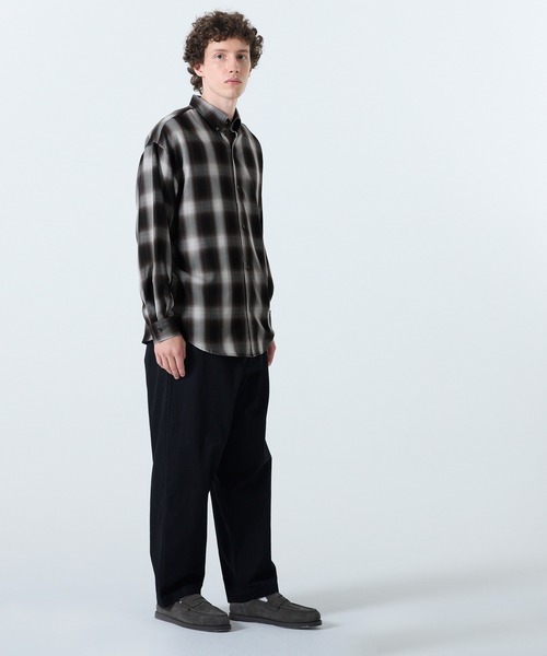 coca（coca）（コカ）の「TRマドラスチェック長袖シャツ（Tシャツ/カットソー・メンズ・ホワイト/ブラウン・XL/M/L）」の9枚目の写真