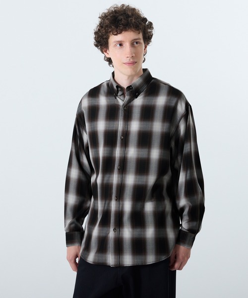 coca（coca）（コカ）の「TRマドラスチェック長袖シャツ（Tシャツ/カットソー・メンズ・ホワイト/ブラウン・XL/M/L）」の10枚目の写真