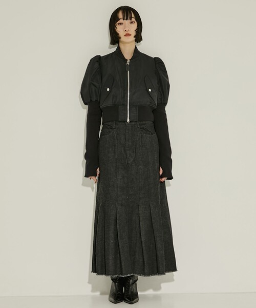 AKANE UTSUNOMIYA(アカネウツノミヤ)の「【AKANE UTSUNOMIYA/アカネウツノミヤ】WAO-FSK46-2007/デニムマーメイドスカート/秋服(スカート・レディース・ダークインディゴブルー/ブラック・38/36)」の18枚目の写真