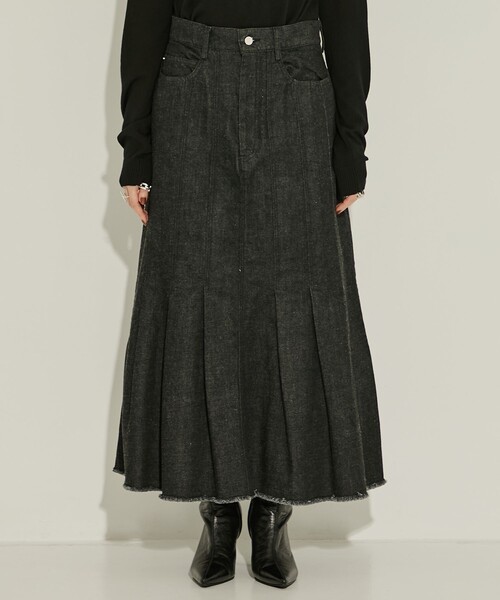 AKANE UTSUNOMIYA(アカネウツノミヤ)の「【AKANE UTSUNOMIYA/アカネウツノミヤ】WAO-FSK46-2007/デニムマーメイドスカート/秋服(スカート・レディース・ダークインディゴブルー/ブラック・38/36)」の20枚目の写真