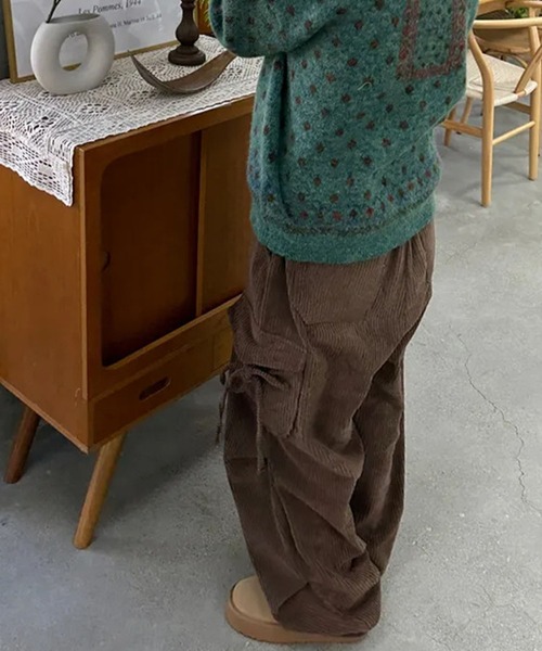 meJane（ミージェーン）の「コーデュロイアウトポケット ドロストコードカーゴパンツ（カーゴパンツ・レディース・ブラウン・FREE）」の4枚目の写真