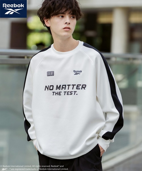 Rocky Monroe(ロッキーモンロー)の「Reebok リーボック オーバーサイズ袖ラインロゴ刺繍ラグランポンチ長袖ゲームシャツ(Tシャツ/カットソー・メンズ・ブルーグレー/ブラック/ホワイト・L/M)」の20枚目の写真