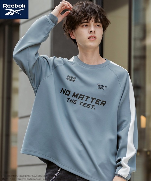 Rocky Monroe(ロッキーモンロー)の「Reebok リーボック オーバーサイズ袖ラインロゴ刺繍ラグランポンチ長袖ゲームシャツ(Tシャツ/カットソー・メンズ・ブルーグレー/ブラック/ホワイト・L/M)」の7枚目の写真