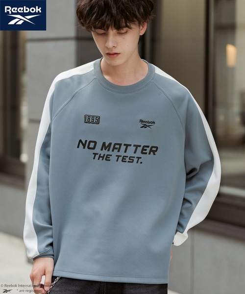 Rocky Monroe(ロッキーモンロー)の「Reebok リーボック オーバーサイズ袖ラインロゴ刺繍ラグランポンチ長袖ゲームシャツ(Tシャツ/カットソー・メンズ・ブルーグレー/ブラック/ホワイト・L/M)」の9枚目の写真