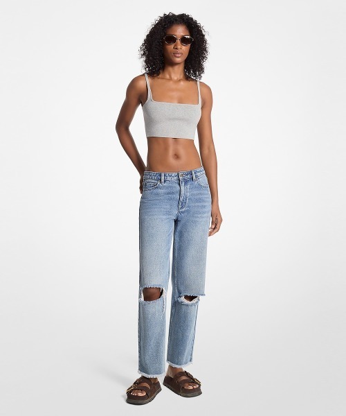 MICHAEL KORS(マイケルコース)の「ディストレス デニム ジーンズ(デニムパンツ・レディース・ブルー系・0/2/4)」の1枚目の写真