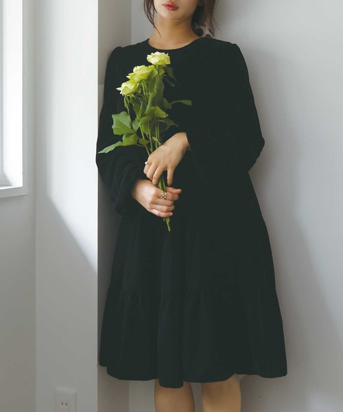 PICCIN(ピッチン)の「ベロアティアードワンピース(ワンピース・レディース・ブラック・M)」の7枚目の写真
