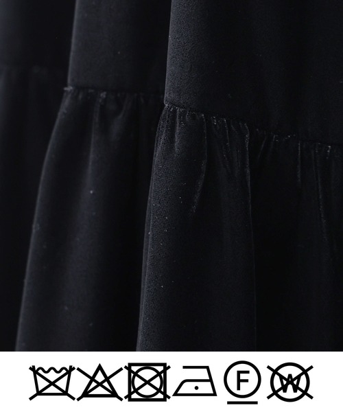 PICCIN(ピッチン)の「ベロアティアードワンピース(ワンピース・レディース・ブラック・M)」の14枚目の写真