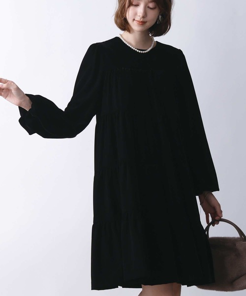 PICCIN(ピッチン)の「ベロアティアードワンピース(ワンピース・レディース・ブラック・M)」の6枚目の写真