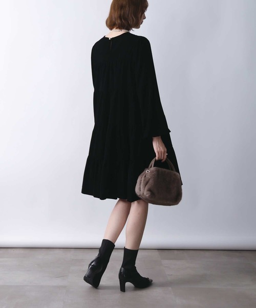 PICCIN(ピッチン)の「ベロアティアードワンピース(ワンピース・レディース・ブラック・M)」の13枚目の写真