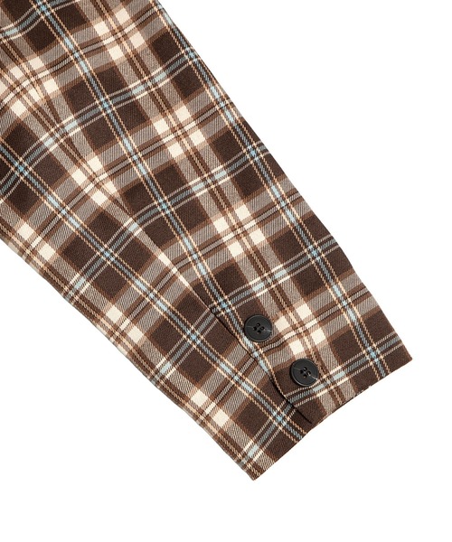 PUNYUS（プニュズ）の「チェックショートジャケット（テーラードジャケット・レディース・ブラウン/ブルー・3/2/1/4）」の11枚目の写真