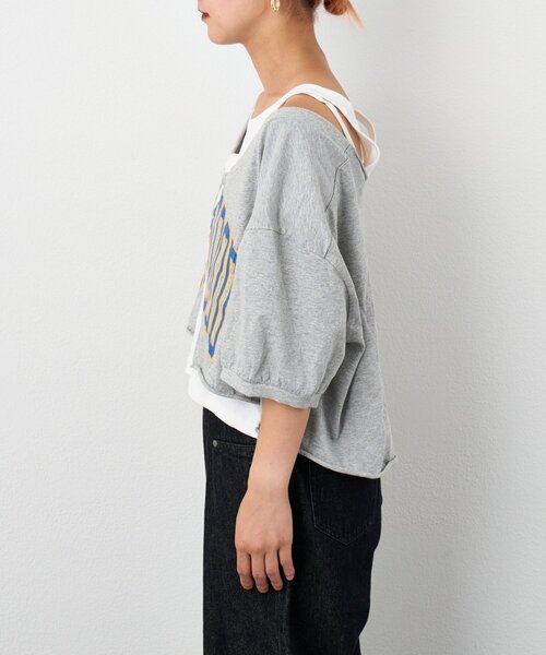 etsinta（エシンタ）の「etsintaリメイクオフショルハーフスリーブtee（Tシャツ/カットソー・レディース・グレー・ONE SIZE）」の12枚目の写真