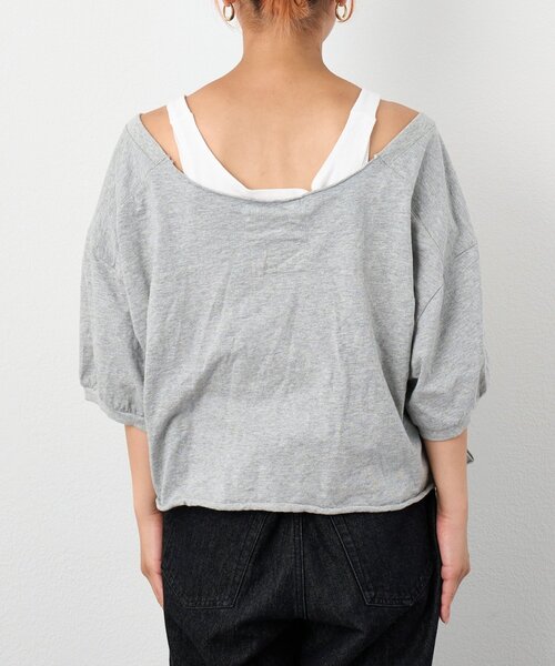 etsinta（エシンタ）の「etsintaリメイクオフショルハーフスリーブtee（Tシャツ/カットソー・レディース・グレー・ONE SIZE）」の13枚目の写真