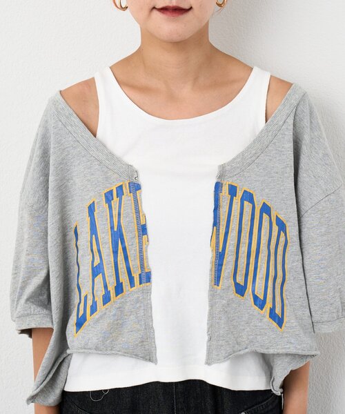 etsinta（エシンタ）の「etsintaリメイクオフショルハーフスリーブtee（Tシャツ/カットソー・レディース・グレー・ONE SIZE）」の14枚目の写真