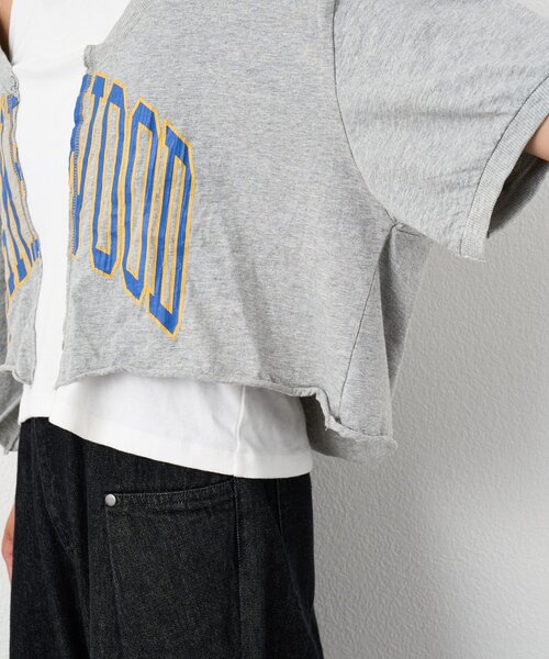 etsinta（エシンタ）の「etsintaリメイクオフショルハーフスリーブtee（Tシャツ/カットソー・レディース・グレー・ONE SIZE）」の16枚目の写真