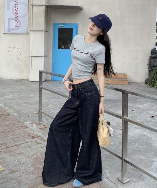 FUNdaysion（ファンデイション）の「dogプリントショート半袖Tシャツ（Tシャツ/カットソー・レディース・グレー/ホワイト・M）」の20枚目の写真