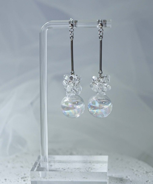 CERCA(チェルカ)の「jolie minette/ お水入り ガラスドーム キラキラ ピアス /アレルギー対応(ピアス(両耳用)・レディース・シルバー/ゴールド・FREE)」の9枚目の写真