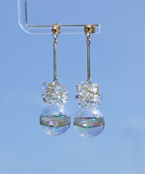 CERCA(チェルカ)の「jolie minette/ お水入り ガラスドーム キラキラ ピアス /アレルギー対応(ピアス(両耳用)・レディース・シルバー/ゴールド・FREE)」の15枚目の写真
