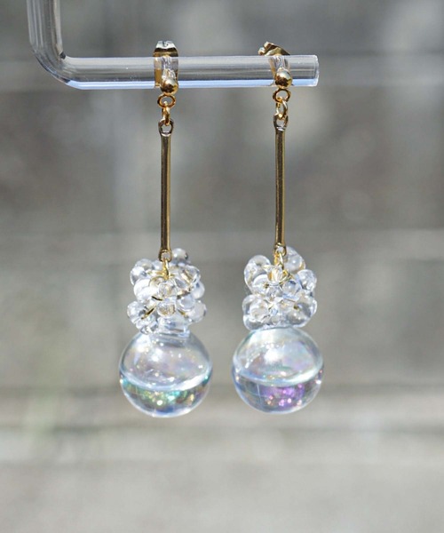 CERCA(チェルカ)の「jolie minette/ お水入り ガラスドーム キラキラ ピアス /アレルギー対応(ピアス(両耳用)・レディース・シルバー/ゴールド・FREE)」の16枚目の写真