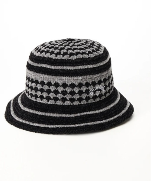BILLABONG(ビラボン)の「BILLABONG/ビラボン ハット BLOCK CHECK CHENILLE HAT BF014-907(ハット・レディース・ブラック×ホワイト/ブラウン系その他・FREE)」の1枚目の写真