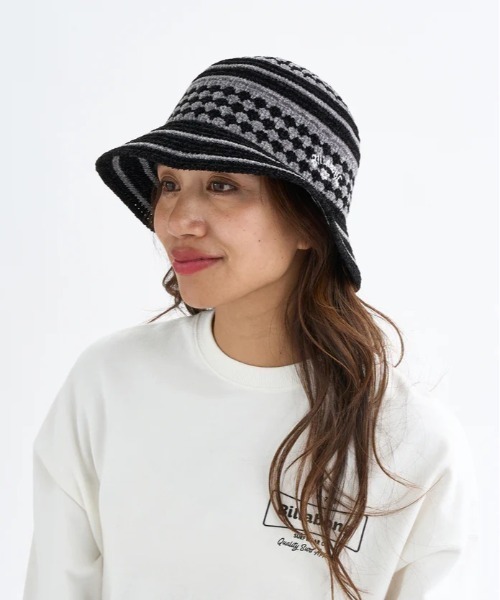BILLABONG(ビラボン)の「BILLABONG/ビラボン ハット BLOCK CHECK CHENILLE HAT BF014-907(ハット・レディース・ブラック×ホワイト/ブラウン系その他・FREE)」の14枚目の写真