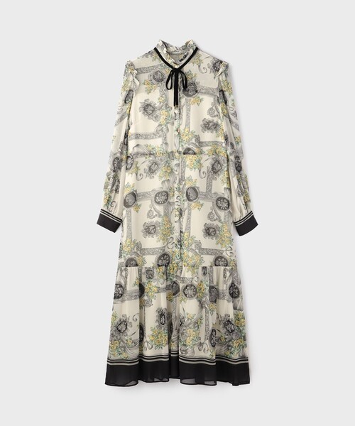 オーナメントフラワープリントワンピース（ワンピース）｜GRACE