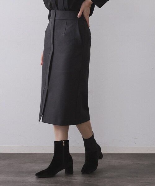 OPAQUE.CLIP(オペークドットクリップ)の「ミドル丈タイトスカート【洗濯機OK】(スカート・レディース・チャコールグレー/ダークブラウン・38/40)」の14枚目の写真