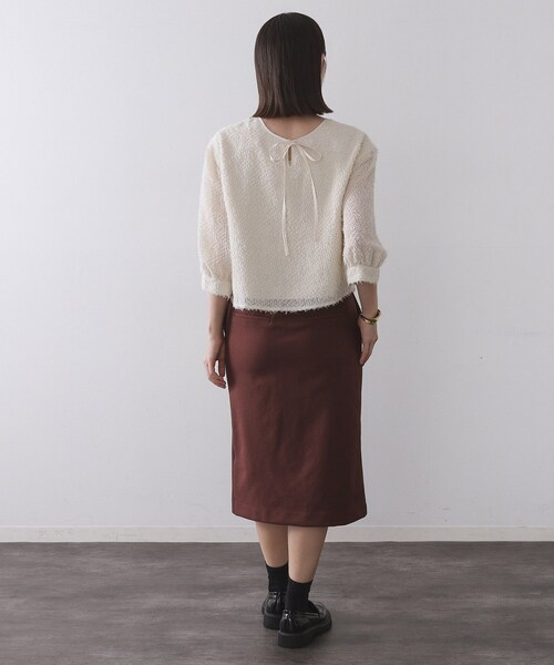 OPAQUE.CLIP(オペークドットクリップ)の「ミドル丈タイトスカート【洗濯機OK】(スカート・レディース・チャコールグレー/ダークブラウン・38/40)」の6枚目の写真