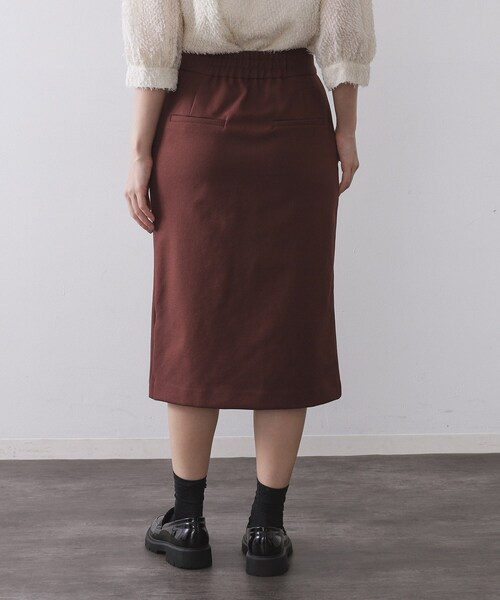 OPAQUE.CLIP(オペークドットクリップ)の「ミドル丈タイトスカート【洗濯機OK】(スカート・レディース・チャコールグレー/ダークブラウン・38/40)」の10枚目の写真