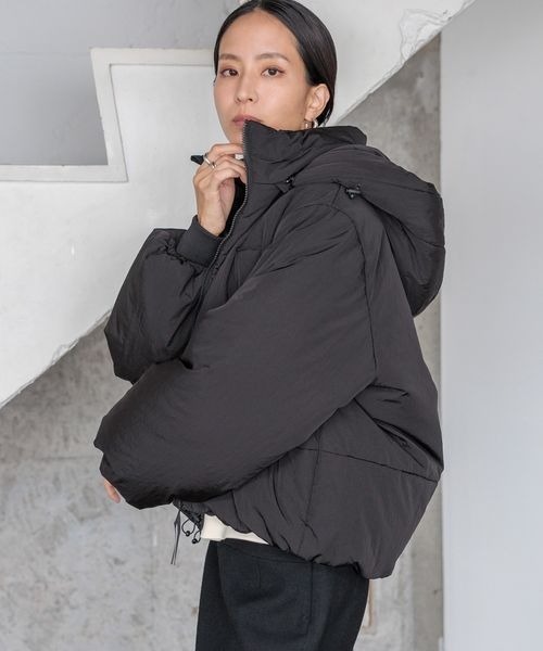 HEREIAM（ヘレイアム）の「【HEREIAM】エアサーマルパディブルゾン（その他アウター・レディース・ブラック/ダークブラウン・FREE）」の10枚目の写真