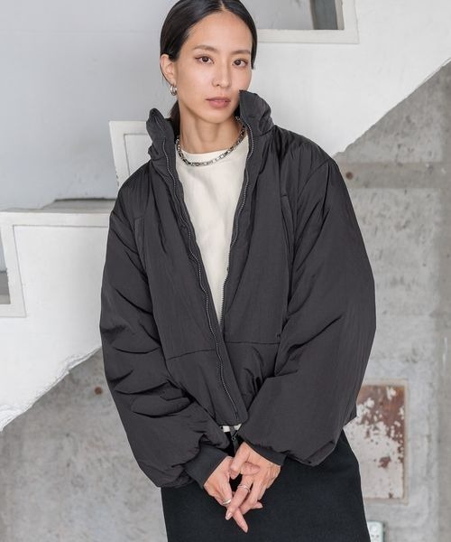 HEREIAM（ヘレイアム）の「【HEREIAM】エアサーマルパディブルゾン（その他アウター・レディース・ブラック/ダークブラウン・FREE）」の9枚目の写真