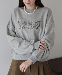レタリング刺繍ショート丈スウェット
