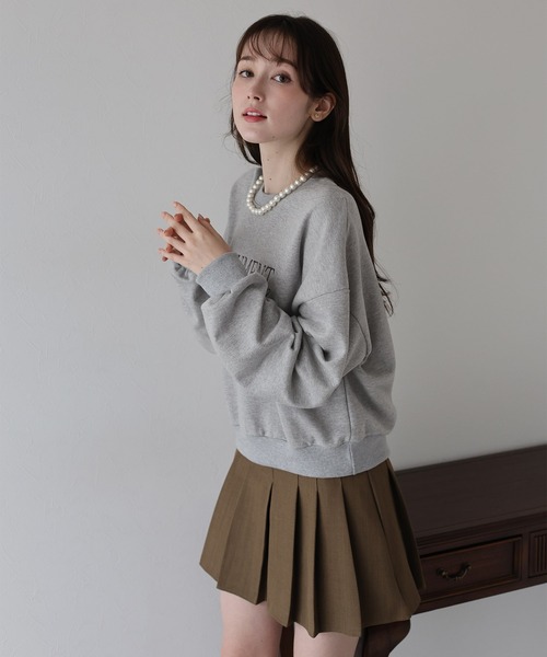 BLUEEAST（ブルーイースト）の「レタリング刺繍ショート丈スウェット（スウェット・レディース・ライトグレー/ネイビー/グレー・MEDIUM）」の20枚目の写真