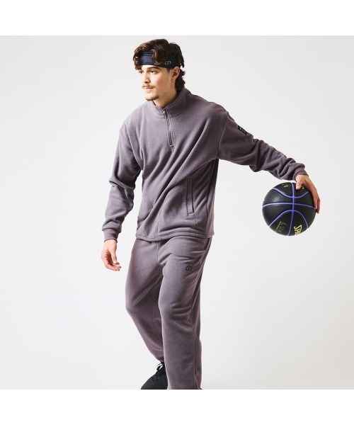 SPALDING(スポルディング)の「【SPALDING/スポルディング】コートサイド フリース ハーフジップ プルオーバー(パーカー・メンズ・ブラック/グレー・MEDIUM/LARGE)」の5枚目の写真