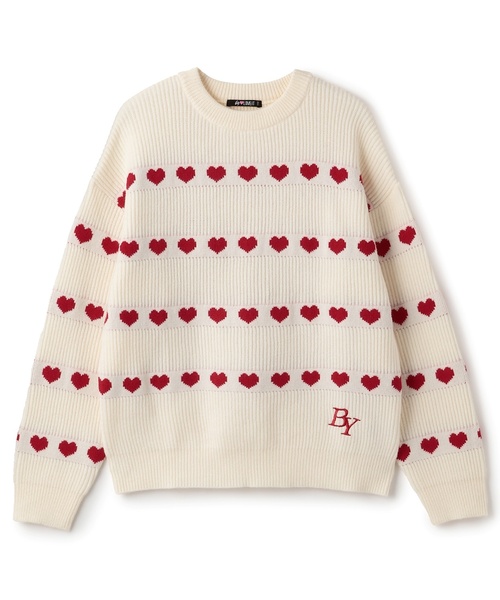 ハートボーダーニット（ニット/セーター）｜by LOVEiT（バイラビット