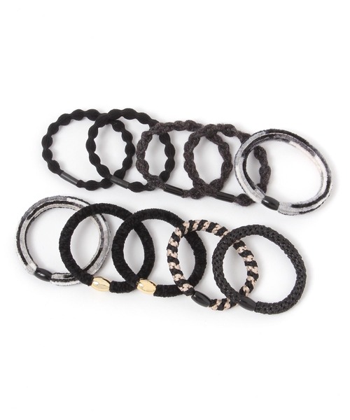 LOWRYS FARM（ローリーズファーム）の「10セットヘアゴム 598334（ヘアゴム・レディース・ブラック/カーキ/ブラウン・FREE）」の2枚目の写真