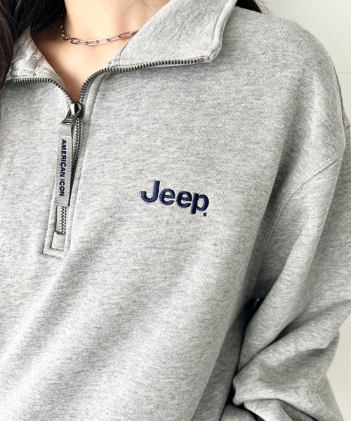 jeep ロゴ刺繍 パーカー グレー セール日本未発売⁄WEB限定JEEP(ジープ 