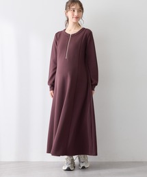 Rosemadame(ローズマダム)のダンボールフレアワンピース(マタニティ&授乳服)授乳口付き 授乳楽々 妊婦服 産前・産後対応(マタニティウェア/グッズ)