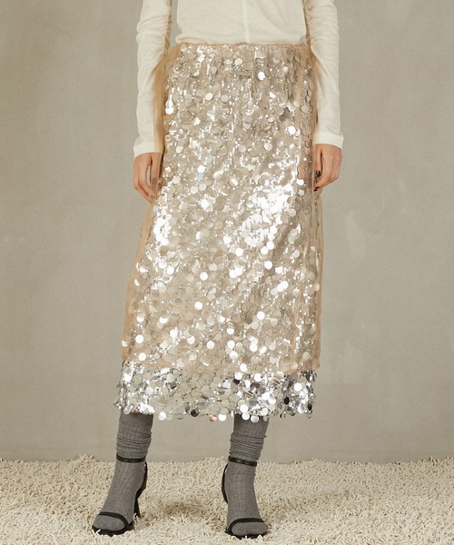 PRANK PROJECT（プランクプロジェクト）の「チュールラップスパンコールスカート / Tulle wrap sequin skirt（スカート・レディース・ホワイト/ベージュ・FREE）」の19枚目の写真