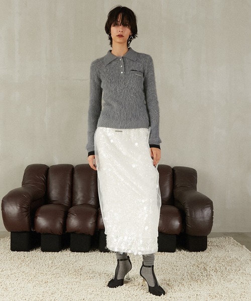 PRANK PROJECT（プランクプロジェクト）の「チュールラップスパンコールスカート / Tulle wrap sequin skirt（スカート・レディース・ホワイト/ベージュ・FREE）」の10枚目の写真