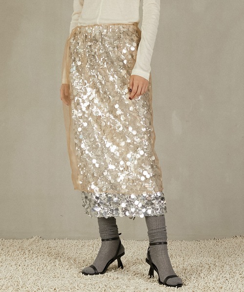 PRANK PROJECT（プランクプロジェクト）の「チュールラップスパンコールスカート / Tulle wrap sequin skirt（スカート・レディース・ホワイト/ベージュ・FREE）」の20枚目の写真