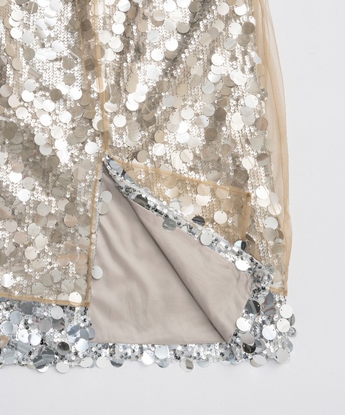 PRANK PROJECT（プランクプロジェクト）の「チュールラップスパンコールスカート / Tulle wrap sequin skirt（スカート・レディース・ホワイト/ベージュ・FREE）」の4枚目の写真