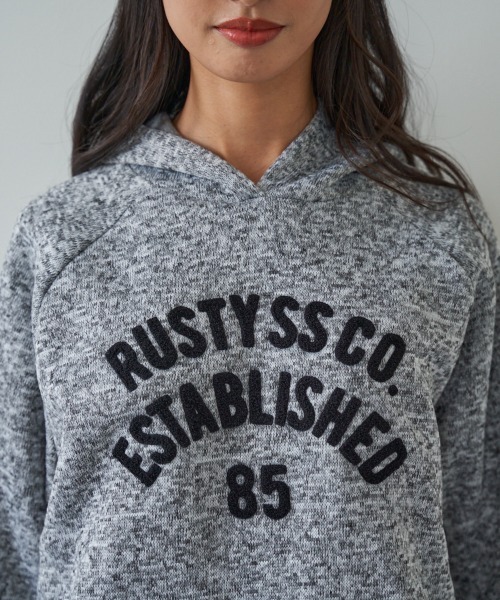 RUSTY(ラスティ)の「【RUSTY:ラスティー】レディースフーディー 裏起毛ニットフリース バックプリントスウェットパーカー(Tシャツ/カットソー・レディース・ピンク/ヘザーグレー/ブラック・LARGE/X-LARGE/MEDIUM)」の16枚目の写真