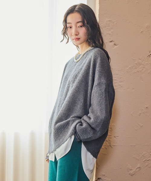 アルパカウールMIXニットプルオーバー（ニット/セーター）｜niko